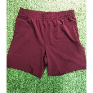 VRST Mens Burgundy Athletic Shorts Size Large Elastic Waist